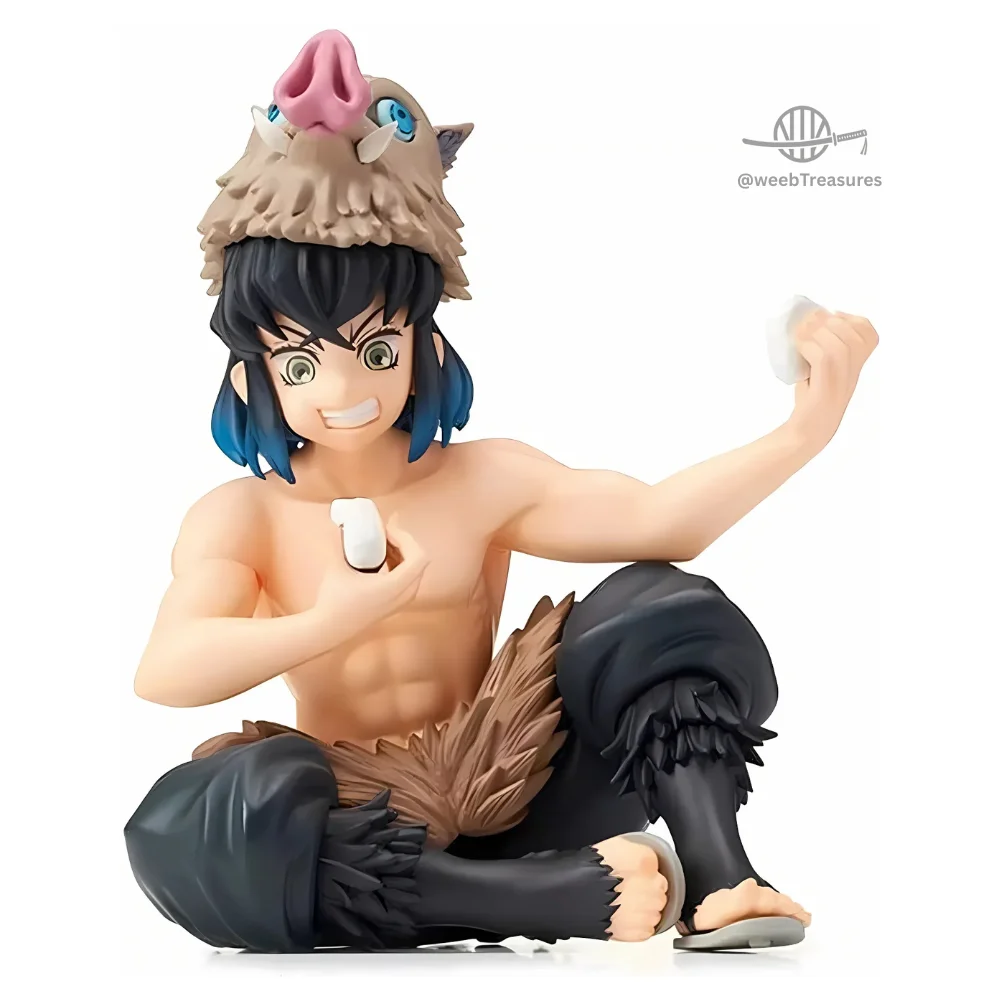 Inosuke Hashibira Sitting Pose Action Figure (14 Cm Height) - Demon Slayer