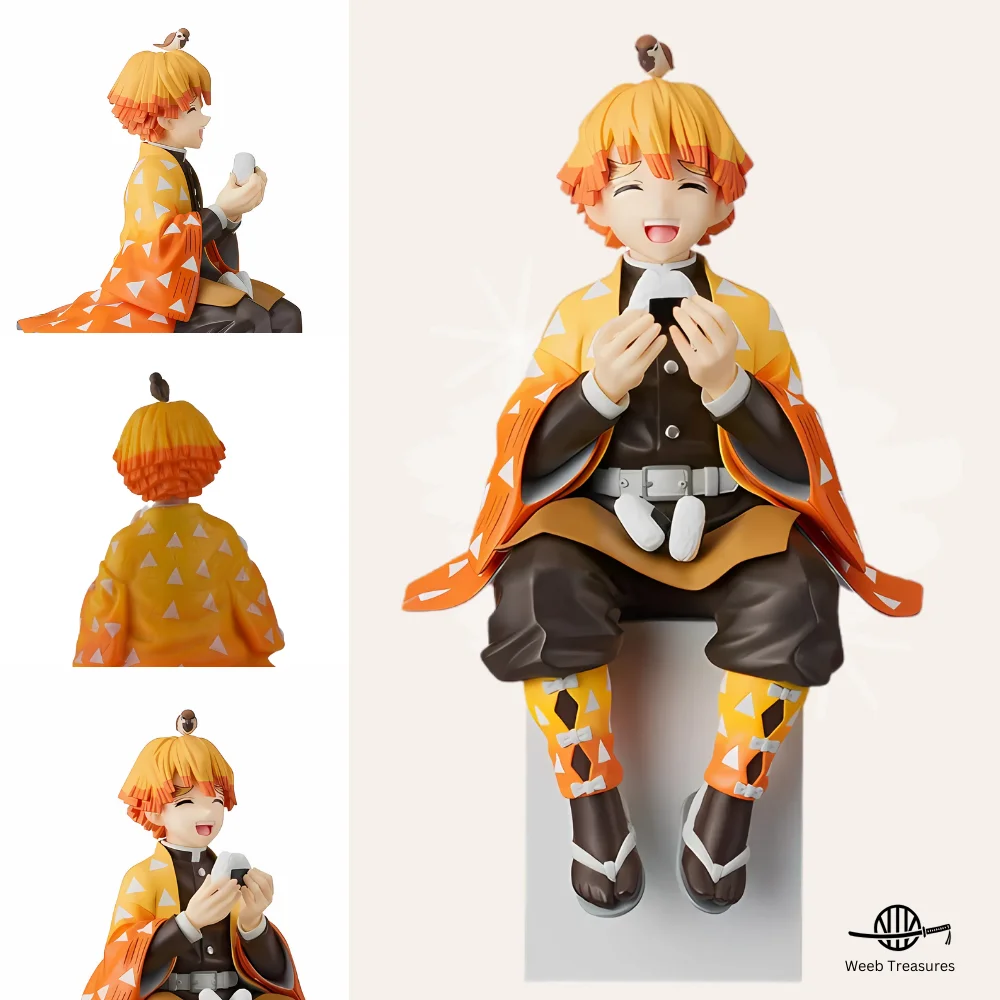 Zenitsu Agatsuma Sitting Pose Action Figure (15 Cm Height) - Demon Slayer