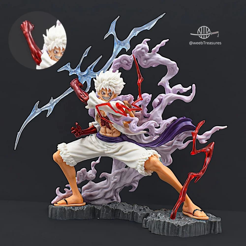 Monkey D. Luffy Gear 5 Action Figure with Thunder Strike Pose (28 Cm Height) - One Piece