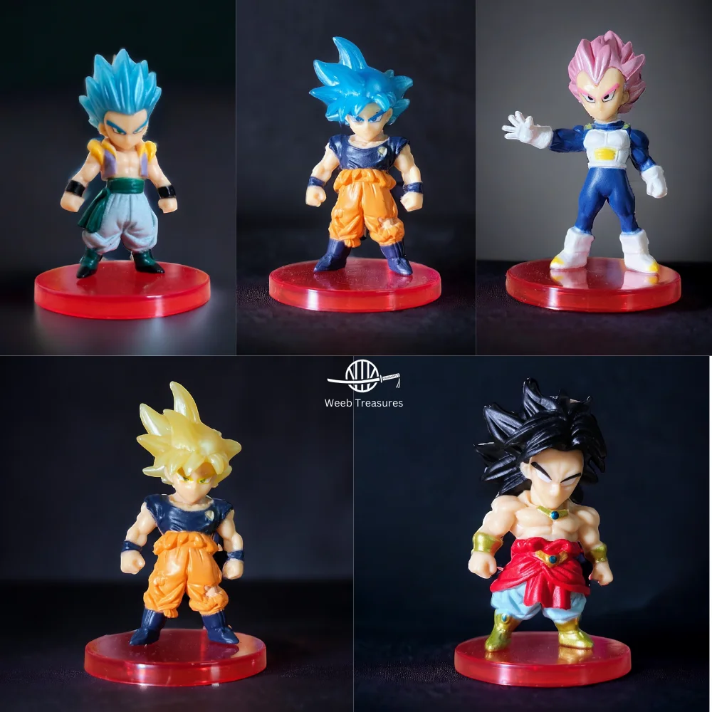Dragon Ball Action Figures Set of 5 (7 - 8 Cm Height) - Vegeta, Broly, Gotenks, Goku - Image 1