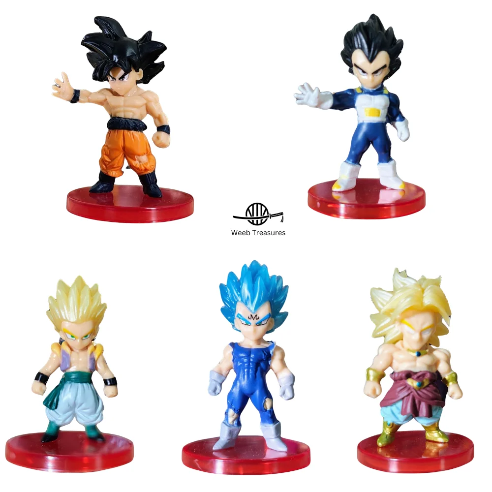 Dragon Ball Action Figures Set of 5 (7-9 Cm Height) - Broly, Gotenks, Goku, Vegeta - Image 3