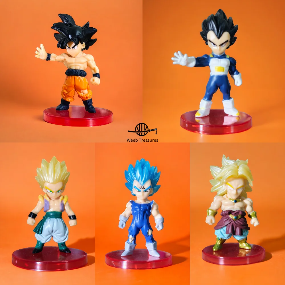 Dragon Ball Action Figures Set of 5 (7-9 Cm Height) - Broly, Gotenks, Goku, Vegeta - Image 1