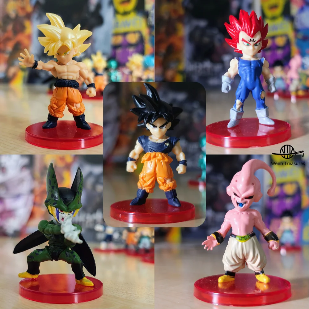 DBZ Action Figures Set of 5 (7-9 Cm Height) - SSJ Goku, Majin Vegeta, Kid Buu, Cell - Image 2