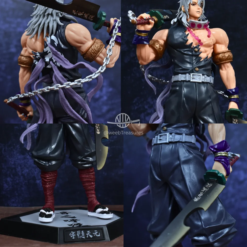 Sound Hashira Tengen Uzui Standing Action Figure with Stand (30 Cm Height) - Demon Slayer - Image 2