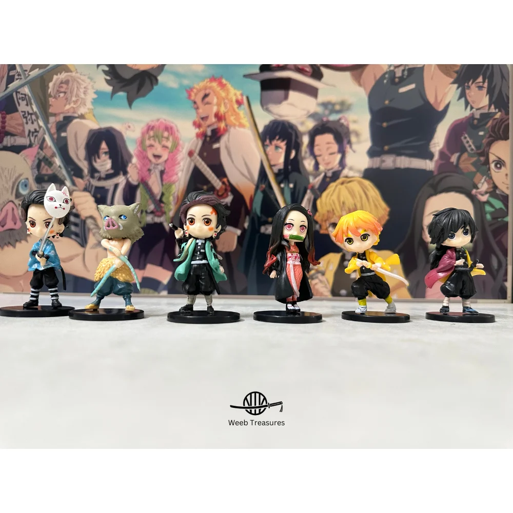 Demon Slayer Miniature Action Figures Set of 6 (6–7 Cm Height) - Chibi Edition - Image 2