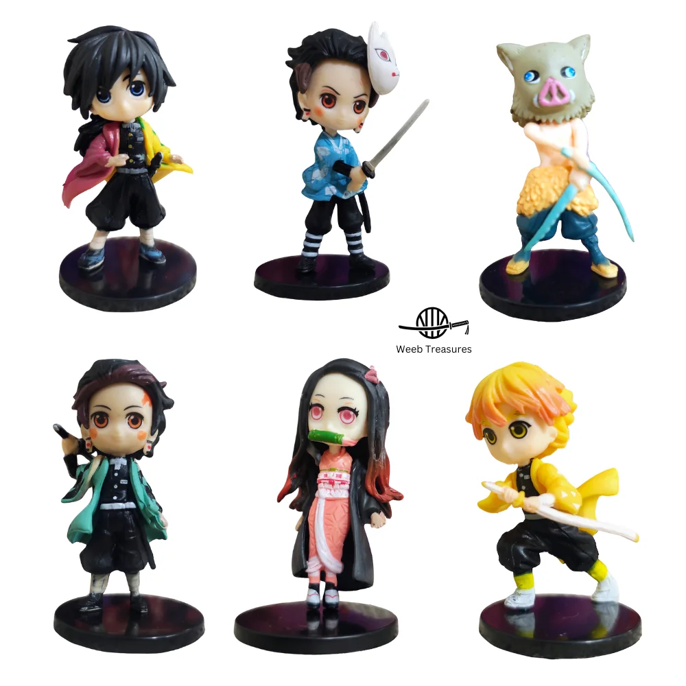 Demon Slayer Miniature Action Figures Set of 6 (6–7 Cm Height) - Chibi Edition - Image 3
