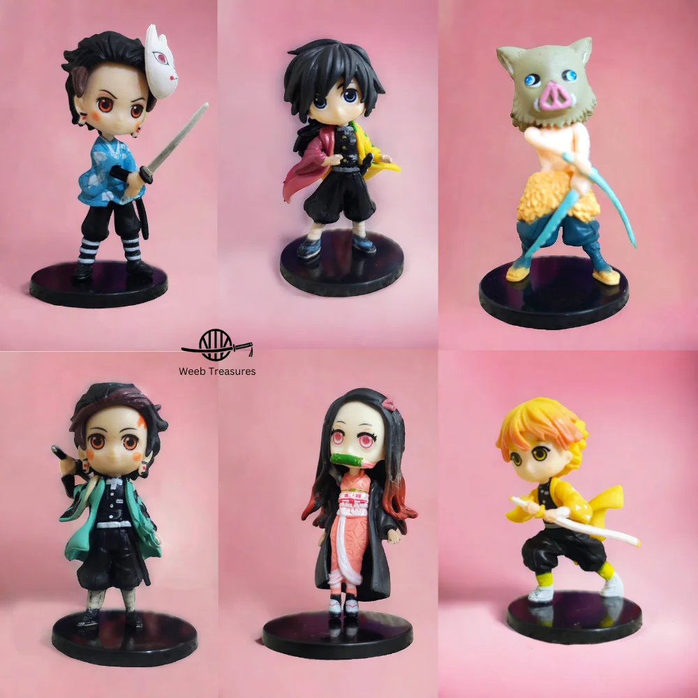 Demon Slayer Miniature Action Figures Set of 6 (6–7 Cm Height) - Chibi Edition - Image 1