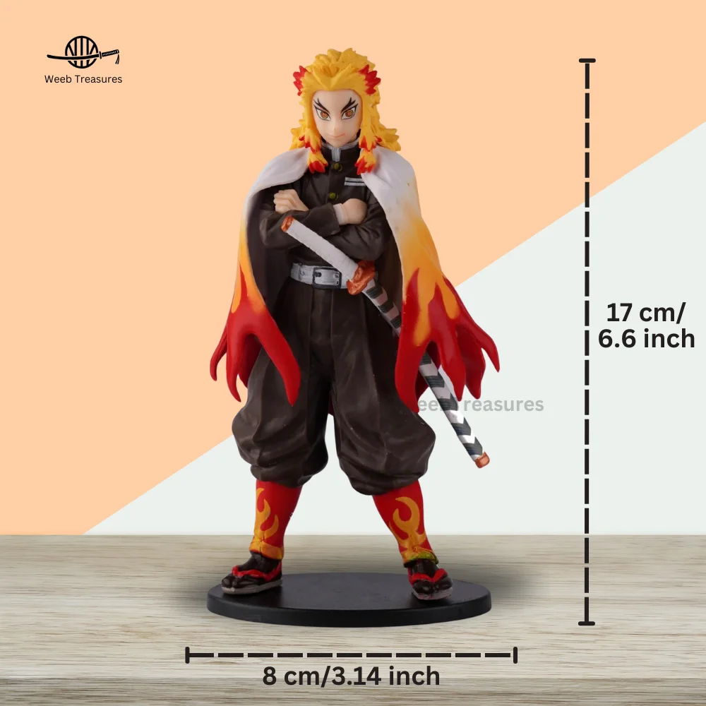 Kyojuro Rengoku Standing Pose Action Figure with Stand (17 Cm Height x 8 Cm Width) - Demon Slayer - Image 2