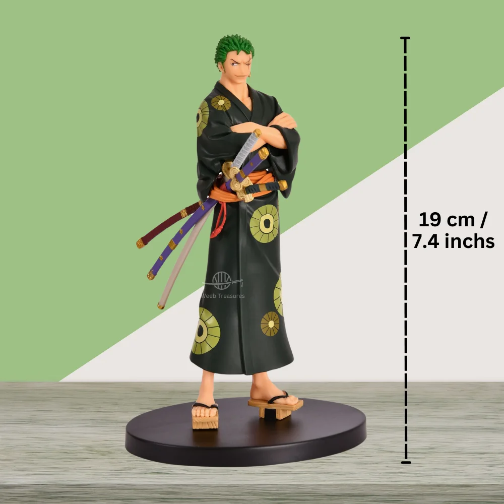 Zoro Green Kimono with Deluxe Cloak Action Figure (19 Cm Height) - One Piece - Image 3
