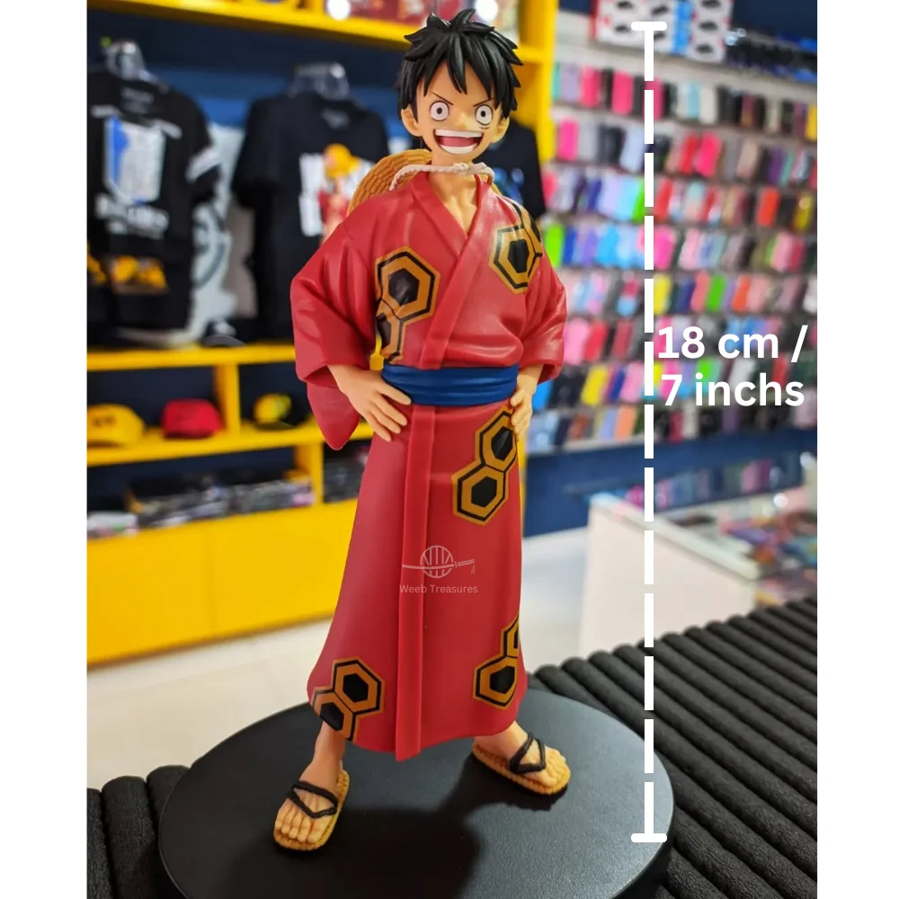 Luffy Red Kimono with Deluxe Cloak Action Figure (18 Cm Height) - One Piece - Image 2