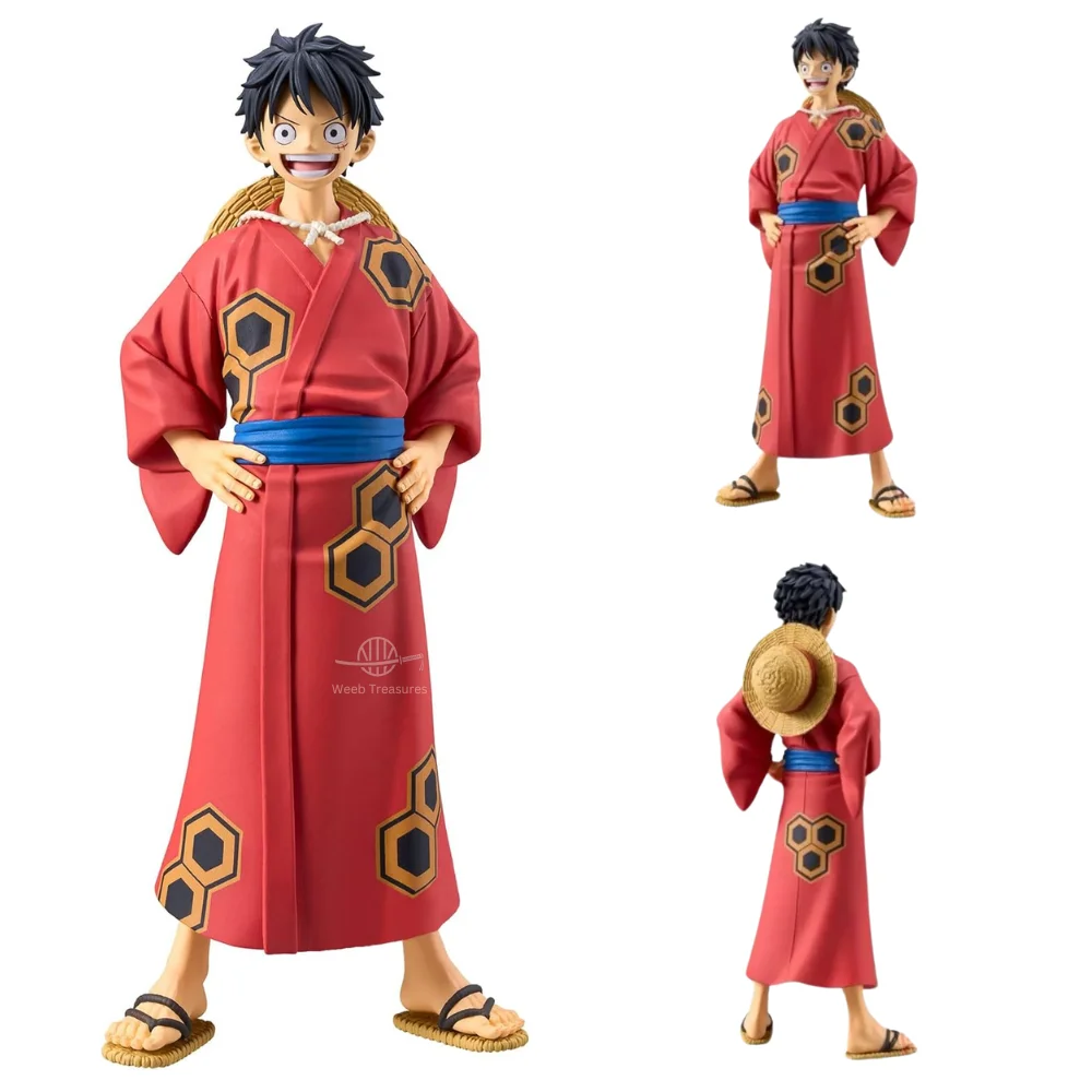 Luffy Red Kimono with Deluxe Cloak Action Figure (18 Cm Height) - One Piece - Image 1