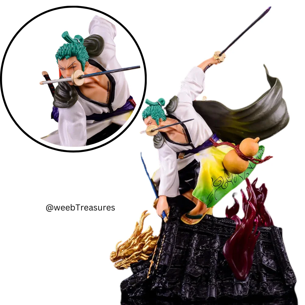 Roronoa Zoro Action Figure with Purple Flames (19 Cm Height) - One Piece - Image 1